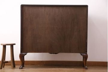 イギリスアンティーク　マホガニー　高級品!美しい杢目を楽しめる上品な佇まいのキャビネット(飾り棚、収納棚)(R-049577)