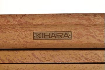 レトロ家具　昭和レトロ　KIHARA　店舗什器にぴったり!レトロな佇まいがお洒落なナラ材製ネームプレート付きカードケース(引き出し、チェスト、図書館、図書室)(R-049590)