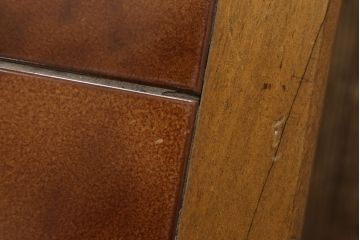 イギリスヴィンテージ　チーク材　ユニセックスなデザインがお洒落なタイルトップセンターテーブル(コーヒーテーブル、リビングテーブル、ビンテージ)(R-049594)