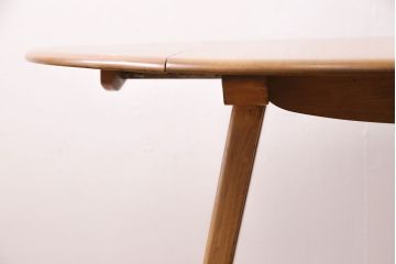 ヴィンテージ家具　イギリス　ERCOL(アーコール)　エルム材　ウィンザードロップリーフテーブル(バタフライテーブル、ラウンドテーブル、ビンテージ)(R-049596)