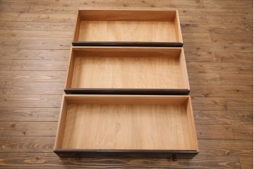 中古　美品　松本民芸家具　当店リメイク　天板ヒノキ無垢材　和モダンな空間づくりにおすすめのローチェスト(サイドボード、引き出し、ローボード)(R-049606)