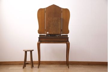 中古　展示品　極美品　松永工房　カンティーニュシリーズ　エレガントな佇まいのチェア付きドレッサー(鏡台)(定価約34万円)(R-049614)