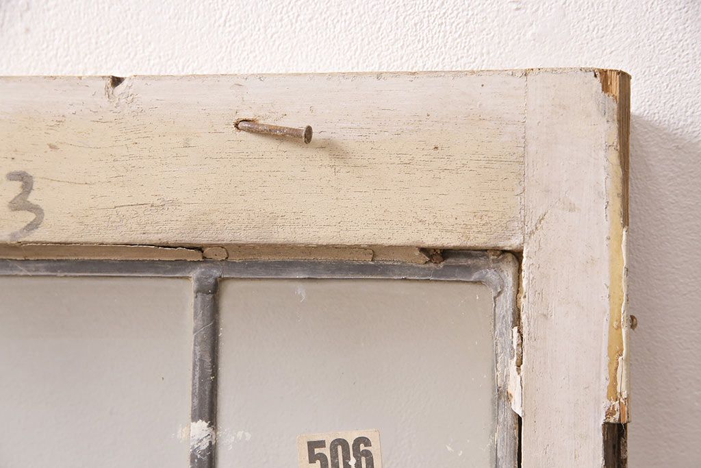 アンティーク建具 イギリスアンティーク ナチュラルな空間づくりに活躍するステンドグラス戸1枚(窓、建具、ガラス戸)(R-049617)