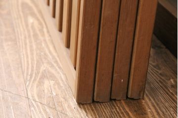 アンティーク建具　雲と風をイメージした透かし彫りがおしゃれな御簾戸4枚セット(簾戸、簀戸、葭戸、夏障子、すど、葦戸)(R-049619)