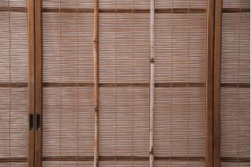 アンティーク建具　雲と風をイメージした透かし彫りがおしゃれな御簾戸4枚セット(簾戸、簀戸、葭戸、夏障子、すど、葦戸)(R-049619)