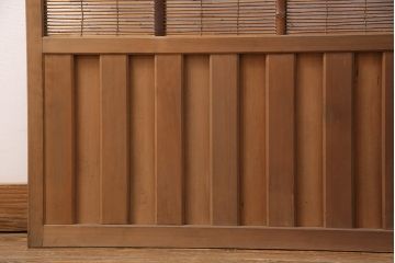 アンティーク建具　雲と風をイメージした透かし彫りがおしゃれな御簾戸2枚セット(簾戸、簀戸、葭戸、夏障子、すど、葦戸)(R-049620)