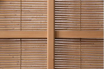 アンティーク建具　松をイメージした透かし彫りがアクセントの御簾戸4枚セット(簾戸、簀戸、葭戸、夏障子、すど、葦戸)(R-049621)