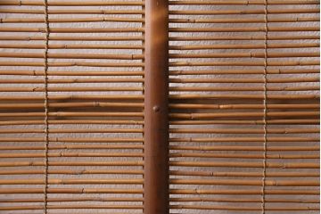 アンティーク建具　松をイメージした透かし彫りがアクセントの御簾戸4枚セット(簾戸、簀戸、葭戸、夏障子、すど、葦戸)(R-049621)