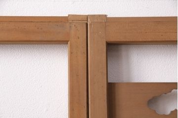 アンティーク建具　雲と風をイメージした透かし彫りがおしゃれな御簾戸4枚セット(簾戸、簀戸、葭戸、夏障子、すど、葦戸)(R-049623)