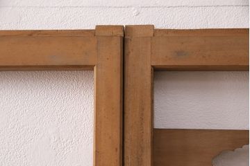 アンティーク建具　雲と風をイメージした透かし彫りがおしゃれな御簾戸4枚セット(簾戸、簀戸、葭戸、夏障子、すど、葦戸)(R-049623)