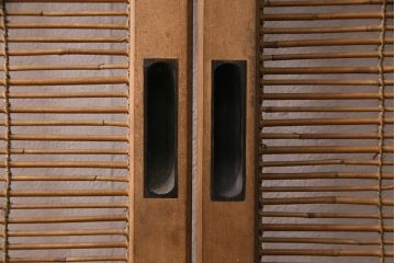 アンティーク建具　雲と風をイメージした透かし彫りがおしゃれな御簾戸4枚セット(簾戸、簀戸、葭戸、夏障子、すど、葦戸)(R-049623)