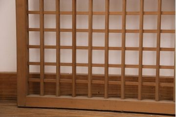 アンティーク建具　雲と風をイメージした透かし彫りがおしゃれな御簾戸4枚セット(簾戸、簀戸、葭戸、夏障子、すど、葦戸)(R-049623)