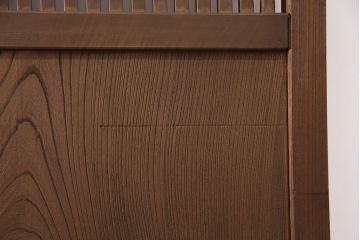 アンティーク建具　明治期　ケヤキ材・カバ材　格子蔵戸(玄関戸、引き戸、建具)(R-049628)