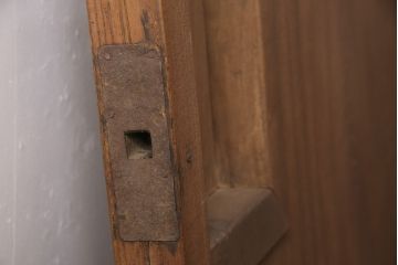 アンティーク建具　明治期　ケヤキ材・カバ材　格子蔵戸(玄関戸、引き戸、建具)(R-049628)