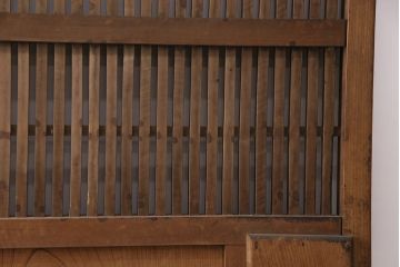 アンティーク建具　明治期　ケヤキ材・カバ材　格子蔵戸(玄関戸、引き戸、建具)(R-049628)