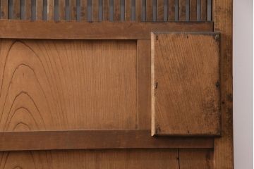 アンティーク建具　明治期　ケヤキ材・カバ材　格子蔵戸(玄関戸、引き戸、建具)(R-049628)