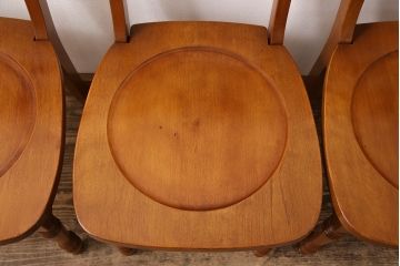 中古　美品　横浜クラシック家具　ダニエル(daniel)　ダイニングチェア4脚セット(椅子、板座チェア)(R-049636)