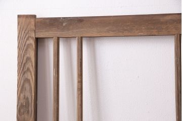 アンティーク建具　昭和初期　時を重ねた木の味わいが魅力の格子戸(玄関戸、引き戸、建具)(R-049642)