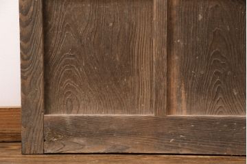 アンティーク建具　昭和初期　時を重ねた木の味わいが魅力の格子戸(玄関戸、引き戸、建具)(R-049642)