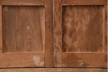 アンティーク建具　昭和初期　時を重ねた木の味わいが魅力の格子戸(玄関戸、引き戸、建具)(R-049642)