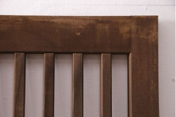 アンティーク建具　ヒノキ材　ガラス入り格子戸2枚セット(玄関戸、引き戸、建具)(R-049643)