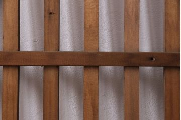 アンティーク建具　ヒノキ材　ガラス入り格子戸2枚セット(玄関戸、引き戸、建具)(R-049643)