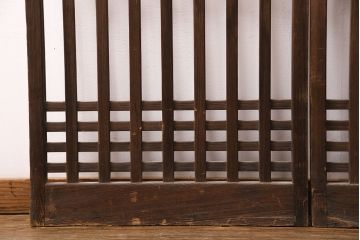 アンティーク建具　昭和中期　ガラス入り格子戸2枚セット(玄関戸、引き戸、建具)(R-049644)