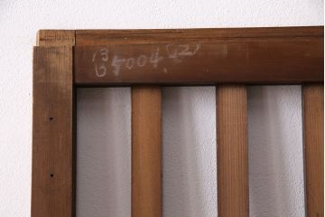 アンティーク建具　昭和中期　ガラス入り格子戸2枚セット(玄関戸、引き戸、建具)(R-049644)