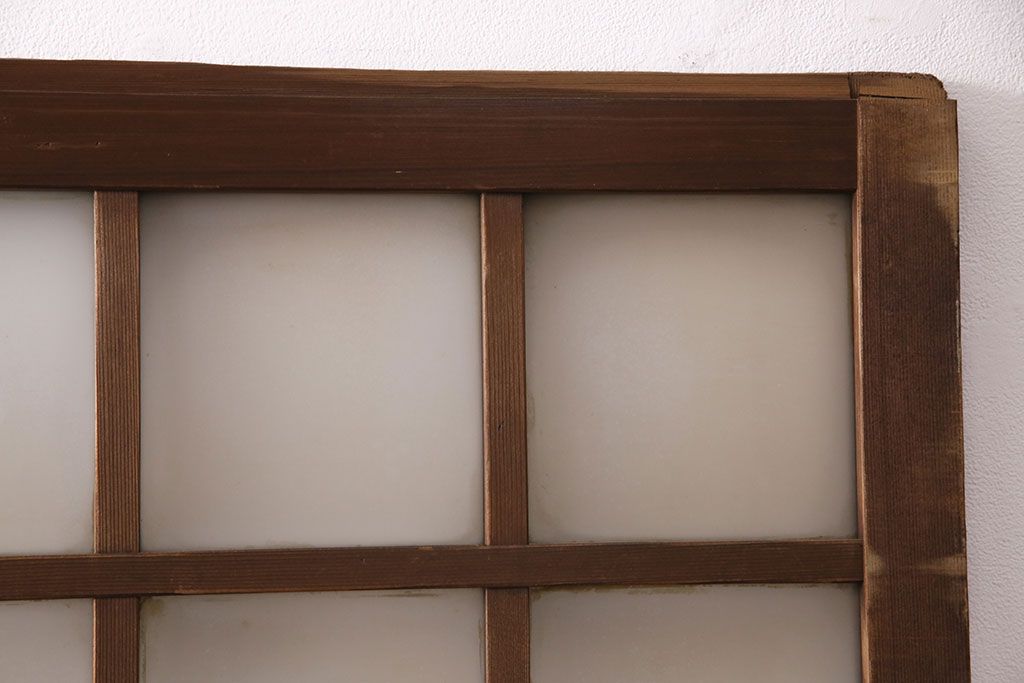 アンティーク建具　凝ったデザインがおしゃれなガラス戸2枚セット(引き戸、建具)(R-049645)