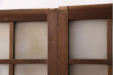 アンティーク建具　凝ったデザインがおしゃれなガラス戸2枚セット(引き戸、建具)(R-049645)