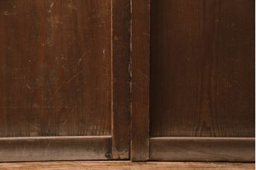 アンティーク建具　凝ったデザインがおしゃれなガラス戸2枚セット(引き戸、建具)(R-049645)