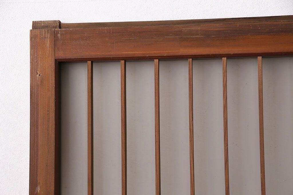 アンティーク建具 和製アンティーク ガラス入り格子戸2枚セット(引き戸、ガラス戸)(R-049646)