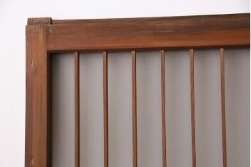アンティーク建具 和製アンティーク ガラス入り格子戸2枚セット(引き戸、ガラス戸)(R-049646)