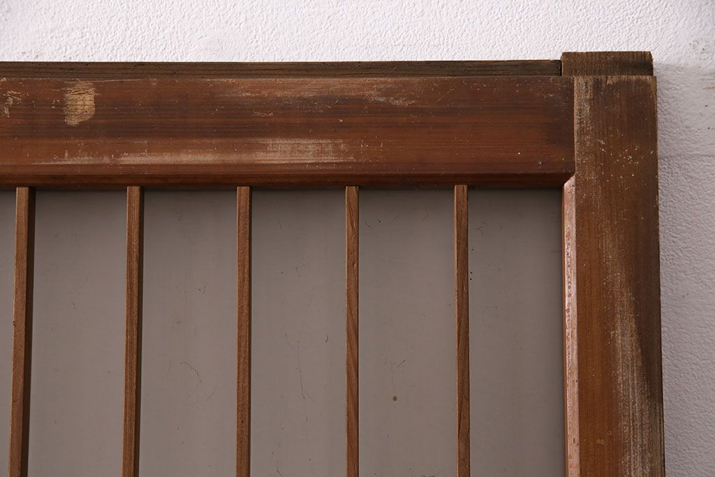 アンティーク建具 和製アンティーク ガラス入り格子戸2枚セット(引き戸、ガラス戸)(R-049646)