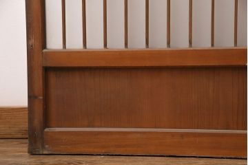 アンティーク建具 和製アンティーク ガラス入り格子戸2枚セット(引き戸、ガラス戸)(R-049646)