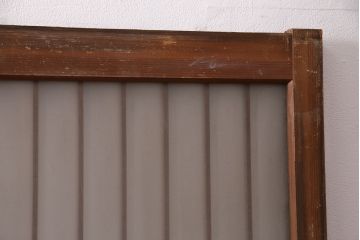 アンティーク建具 和製アンティーク ガラス入り格子戸2枚セット(引き戸、ガラス戸)(R-049646)