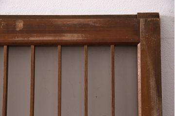 アンティーク建具　和製アンティーク　ガラス入り格子戸2枚セット(引き戸、ガラス戸)(R-049646)