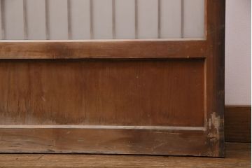 アンティーク建具　和製アンティーク　ガラス入り格子戸2枚セット(引き戸、ガラス戸)(R-049646)