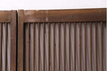 アンティーク建具　和製アンティーク　ガラス入り格子戸4枚セット(建具、引き戸)(R-049647)