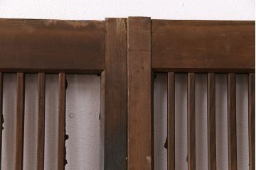 アンティーク建具　和製アンティーク　ガラス入り格子戸4枚セット(建具、引き戸)(R-049647)
