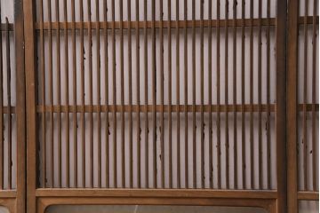 アンティーク建具　和製アンティーク　ガラス入り格子戸4枚セット(建具、引き戸)(R-049647)