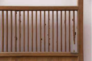 アンティーク建具　和製アンティーク　ガラス入り格子戸4枚セット(建具、引き戸)(R-049647)