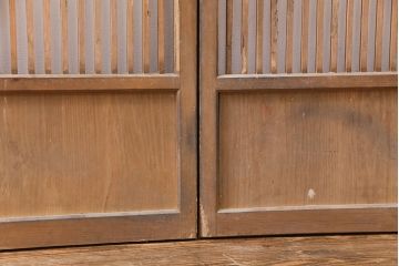 アンティーク建具　和製アンティーク　ガラス入り格子戸4枚セット(建具、引き戸)(R-049647)