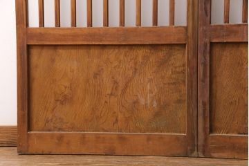 アンティーク建具　和製アンティーク　ペイント仕上げ限定　シンプルなデザインの格子戸2枚セット(建具、引き戸、玄関戸)(R-049648)