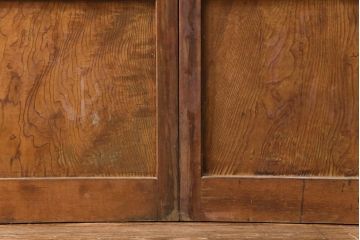 アンティーク建具　和製アンティーク　ペイント仕上げ限定　シンプルなデザインの格子戸2枚セット(建具、引き戸、玄関戸)(R-049648)