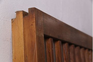 アンティーク建具　和製アンティーク　ペイント仕上げ限定　シンプルなデザインの格子戸2枚セット(建具、引き戸、玄関戸)(R-049648)