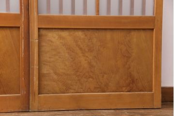 アンティーク建具　和製アンティーク　ペイント仕上げ限定　シンプルなデザインの格子戸2枚セット(建具、引き戸、玄関戸)(R-049648)