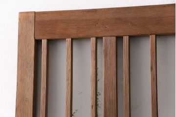 アンティーク建具　スリムなガラス入り格子戸1枚(引き戸、玄関戸)(R-049650)