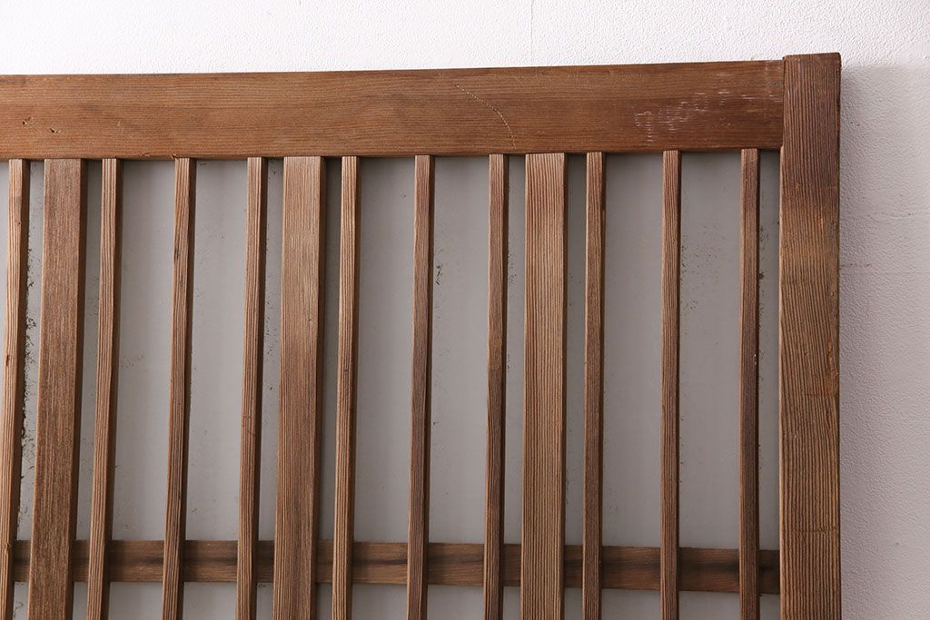 アンティーク建具　スリムなガラス入り格子戸1枚(引き戸、玄関戸)(R-049650)