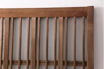 アンティーク建具　スリムなガラス入り格子戸1枚(引き戸、玄関戸)(R-049650)